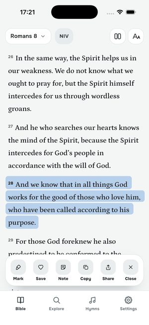 A highlighted verse