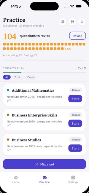 Practice by subject
